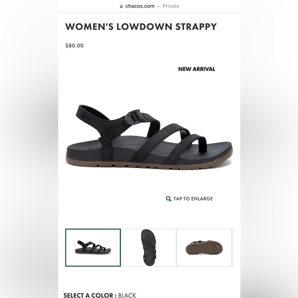 Women’s Chaco Lowdown Strappy sandal, size 7, black - Picture 5 of 7